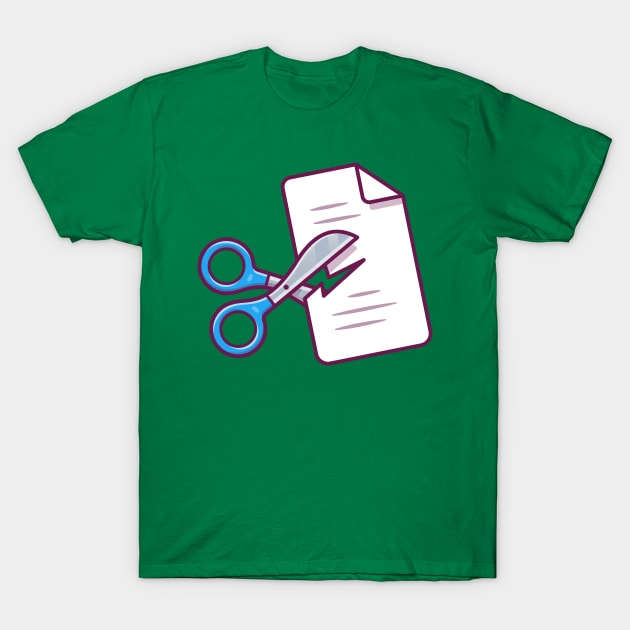 Scissor Cutting Paper Cartoon T-Shirt by Catalyst Labs